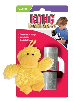 Kong Kat Pluche Eend Geel Catnip - 9x5x5,5cm